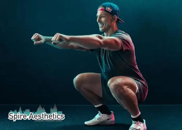 Image of man build leg muscle Scotland through exercise